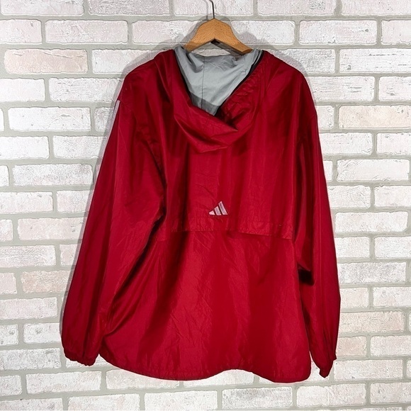 Vintage adidas Y2K Men’s Red Hooded Tracksuit Jacket with Gray Trim Size M - Picture 7 of 11
